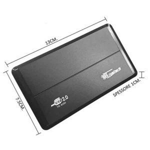 Case esterno per Hard Disk SATA 2,5" HDD SDD USB 2.0 Box Disco portatile nero - Foto 1 di 3