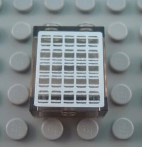 LEGO Translucent Black 1x2x2 Decorated Grid Panel - Picture 1 of 1