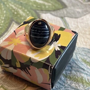 Anello vintage Avon ""Ocean Air"" cabochon tono oro taglia 6 - NUOVO - Foto 1 di 5