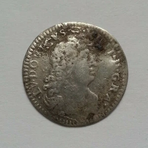 RARE JETON ROYAL LOUIS XIIII XIV Quatre 4 SOLS DES TRAITANTS 1676 A Paris ARGENT - Imagen 1 de 2