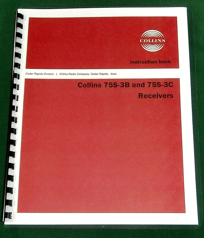 Collins 75S-3B 75S-3C Instruction manual: w/ 36" Schematic & Protective Covers! - Image 1 of 1