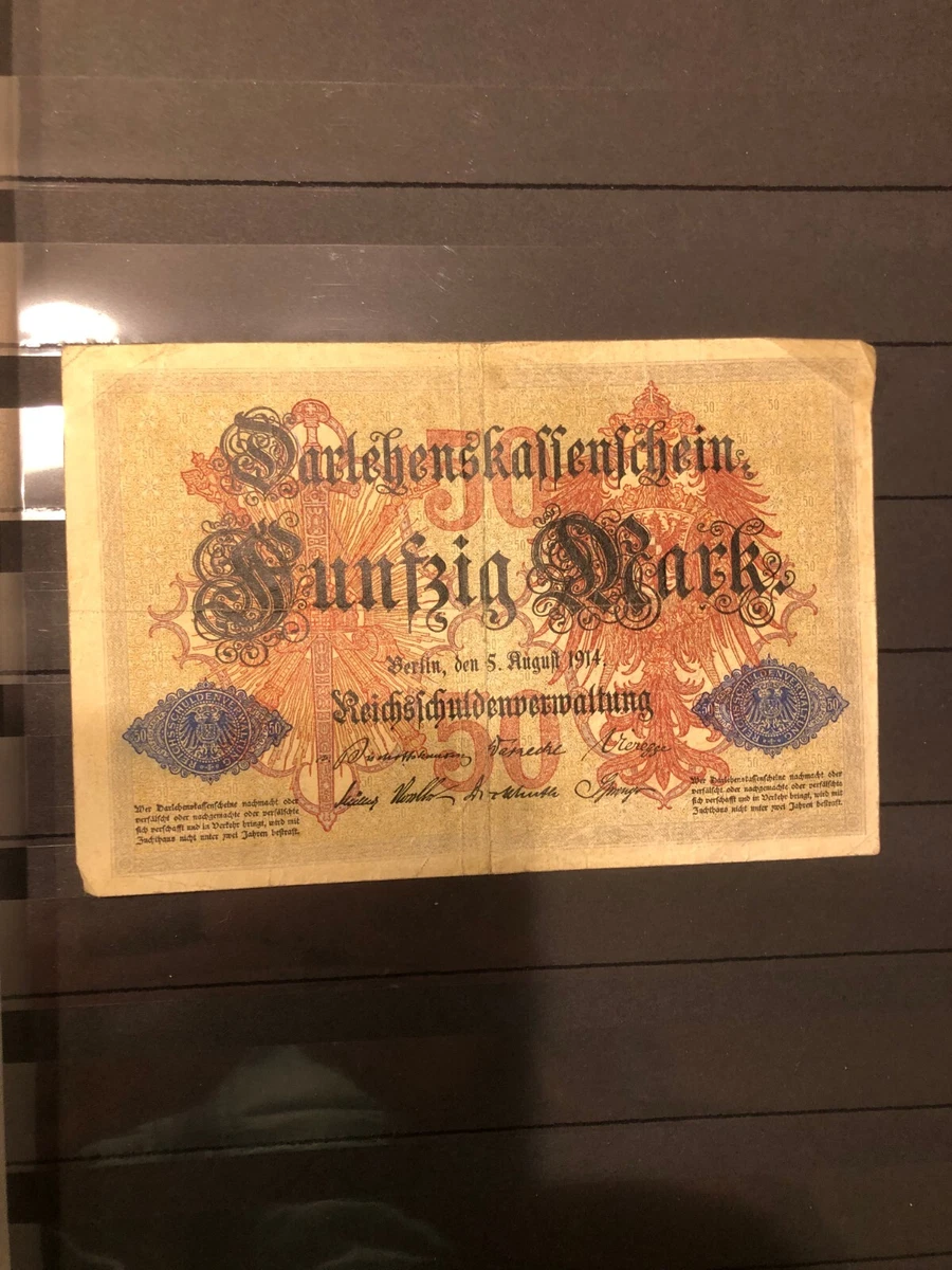 Reproduktion: 5, 20, 50 Mark Darlehenskassenscheine 1914 - Sammlerstücke In Originalgröße