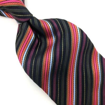 District Tie Woven Orange Black Brown Narrow Tip Silk Necktie Woven Ties I19-86 - image 1 of 4