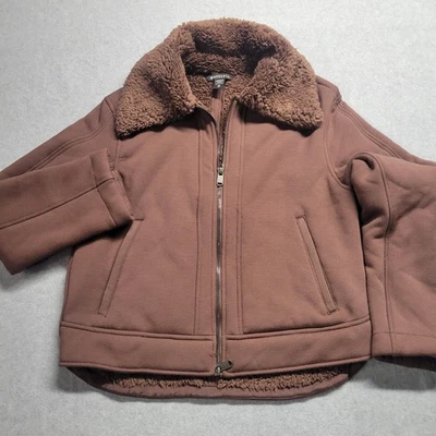 Chaqueta Sherpa Athleta Westbound para Mujer Talla XS Abrigo Polar Marrón Caoba Foto 1 de 4