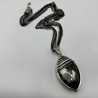 Collar Cato Tono Plata Multi Hilo Cadena Grande Facetado Colgante Largo 36" Foto 1 de 4