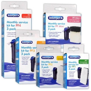 Interpet PF Monthly Service Kits Filter Media PF1 PF2 PF3 PF4 Mini Aquarium Fish - Picture 1 of 19
