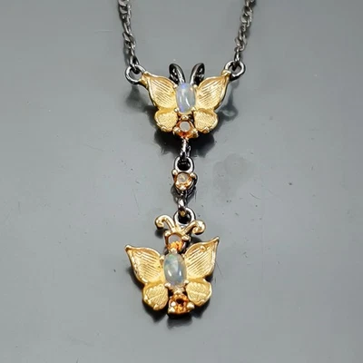 Handmade Natural Opal Necklace 925 Sterling Silver 18"/N26533 - Image 1 of 4