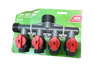 Válvula de grifo de jardín divisor de cierre de manguera de 4 vías ACE resistente flujo completo nueva - Imagen 1 de 4