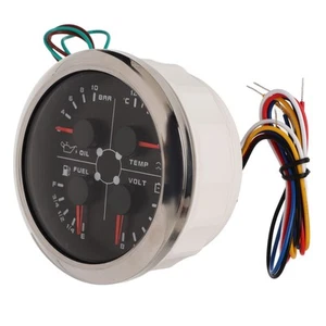 Miernik 4 w 1 85 mm wielofunkcyjny poziom paliwa ciśnienie oleju temperatura wody - Zdjęcie 1 z 22