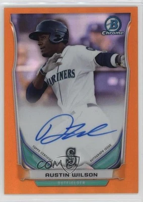 2014 Bowman Chrome Prospect Orange Refractor /25 Austin Wilson #BCAP-AW Auto - Image 1 of 2