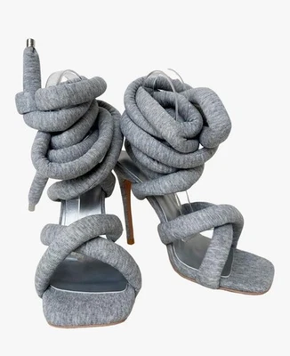 Sandalias de tacón de aguja acolchadas gladiador talla 8 con punta cuadrada para mujer Foto 1 de 4