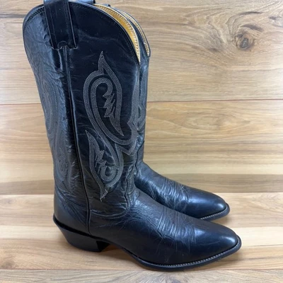 Botas occidentales NOCONA para hombre 10 B de cuero negro vaquero pull on Foto 1 de 4