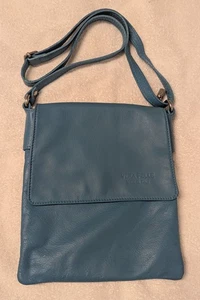 Vera Pelle Handbag Women's Crossbody Teal Green Made In Italy - Picture 1 of 8