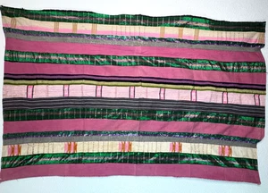 Yoruba aso oke ashoke fabric textile woven strip cloth multicolor lurex VTG - Picture 1 of 5