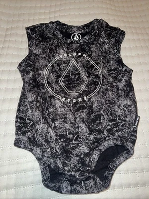 Body de bebé Volcom Stone negro unisex 24 meses algodón sin mangas Foto 1 de 4