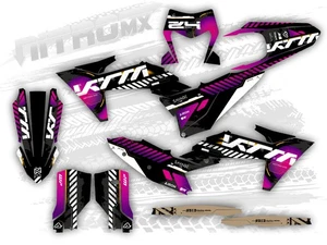 Grafik Set passend KTM EXC EXC-F XC-W XCF-W 125 250 350 450 500 2024 2025 Dekor - Picture 1 of 3