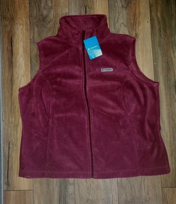 Columbia Benton Springs Fleece Vest Womens 2X Burgundy NWT - Image 1 of 4