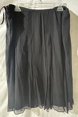 Alfani NWT Black Lined Skirt 100% Silk Side Zip Size 16 - Image 1 of 4