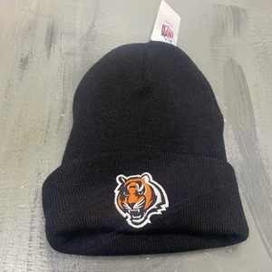 Cincinatti Bengals Beanie Black Knit Cap Cuffed Skully Hat NFL Team Apparel - Picture 1 of 5