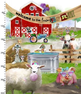 Welcome to the Funny Farm Panel Cotton Fabric - Picture 1 of 2