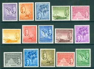 SG 158-172 Seychellen 1952 endgültiges Set. Unberührte unmontierte neuwertig CAT £90 - Bild 1 von 1