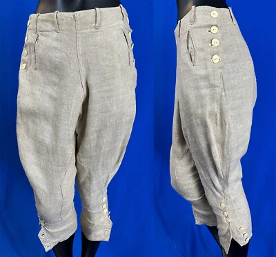 Pantalones de montar Jodhpurs bragas de golf de lino lino ropa deportiva vintage de 1920 para mujer Foto 1 de 3