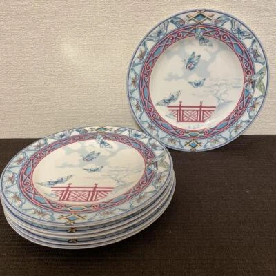 Hermes Le Jardin Des Papillons Dessertteller 24 Cm Blaues Porzellan Set Aus 6 - Bild 1 von 4