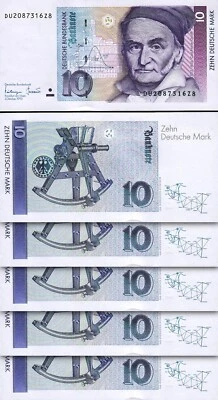 Germany 10 Mark 1993, UNC, 5 Pcs LOT, Consecutive, P-38c - Image 1 of 4