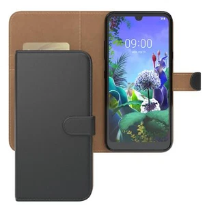 Tasche für LG Q60 / LG K50 Handytasche Schutzhülle Hülle Klapp Case Etui Schwarz - Zdjęcie 1 z 7