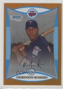 2008 Bowman Chrome Prospects Orange Refractor /25 Deibinson Romero #BCP145