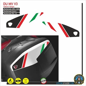 Adesivo valigie DUCATI Multistrada 1200 950 1260 Enduro Nero Rosso Italia MV V3 - Picture 1 of 1