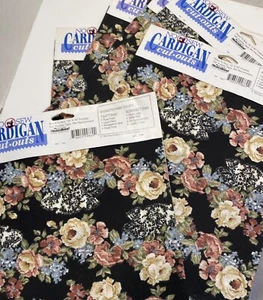 6 Daisy Kingdom Floral Cardigan Cut-Outs No-Sew Fabric Appliqué Vtg 1994 - Picture 1 of 10