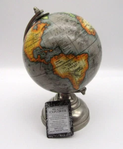 World Globe Black Decorative Desk Decor Tabletop Display Small 7 1/2" H - Picture 1 of 3