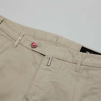 Pantalones chinos/informales Kiton NWD talla 31 EE. UU. en mezcla de algodón tostado liso Foto 1 de 4