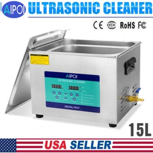 AIPOI 15L Industry Ultrasonic Cleaner Cleaning Equipment with Timer Heater - Picture 1 of 11
