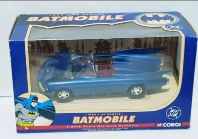 New! Corgi 1960s DC Comics Batman Batmobile Diecast Car 1:24 Scale - Image 1 of 3