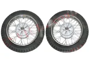 New 2 Complete Front Rear 16" 36 Holes Wheel Rim With Tyre Tube for Jawa GEc - Picture 1 of 3