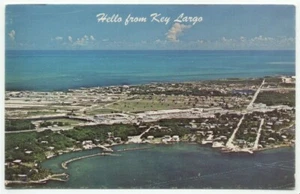 Key Largo FL Vintage Aerial View Chrome Postcard Florida - Picture 1 of 2