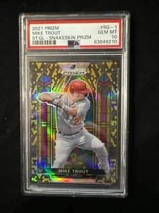 2022 Panini Prizm - Stained Glass Snakeskin Prizm #SG-1 Mike Trout /50 PSA 10 - Picture 1 of 2