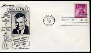 US 1948 Will Rogers (975) . First Day Cover . Fleetwood Cachet - Picture 1 of 1