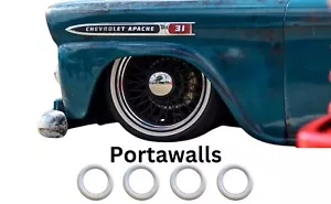 OMEGA Portawalls White Wall Tire Insert 15" Rims SLIM profile Sidewall Set 4x - Picture 1 of 5