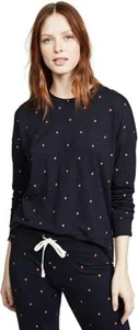 Sundry Women's Polka Dot Hi Lo Crew Sweatshirt o - Picture 1 of 2