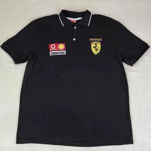 PUMA X Ferrari Polo Shirt Mens XL Balck Bridgestone Shell Embroidered Logo - Picture 1 of 8