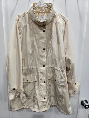 Joan Rivers XL Resistente al Agua Anorak Capucha Oculta Rompevientos Chaqueta Abrigo Foto 1 de 4