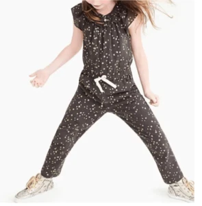 CrewCuts Girls Gold Star Printed Jumpsuit Size 4 - Picture 1 of 8
