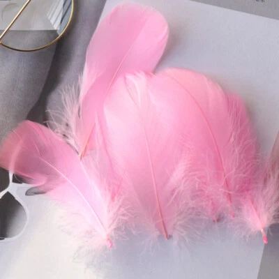 100Pcs Natural Goose Feathers for Wedding Decoration Diy Crafts Plumes Accessory - Image 1 of 4