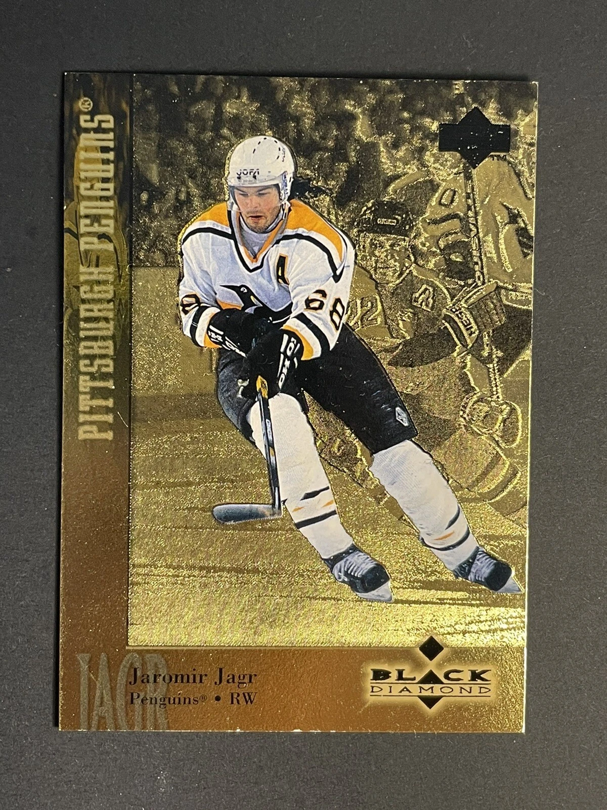 1996-97 Upper Deck JAROMIR JAGR Black Diamond GOLD #75 Penguins HOF Rare