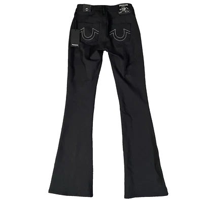 NUEVO CON ETIQUETAS $139 Pantalones True Religion Becca Mujer Negros Tiro Medio Bootcut Elastizados TALLA 31 Foto 1 de 4