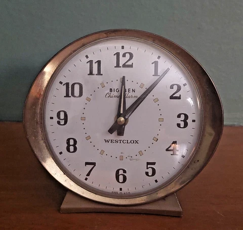 Vintage Big Ben Chime Alarm Clock Westclox 1980's For Parts Only Cover