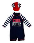 Baby Boys Cool Dude Sunsuit & Hat Swimwear Sun Protection Set 18-24 Months